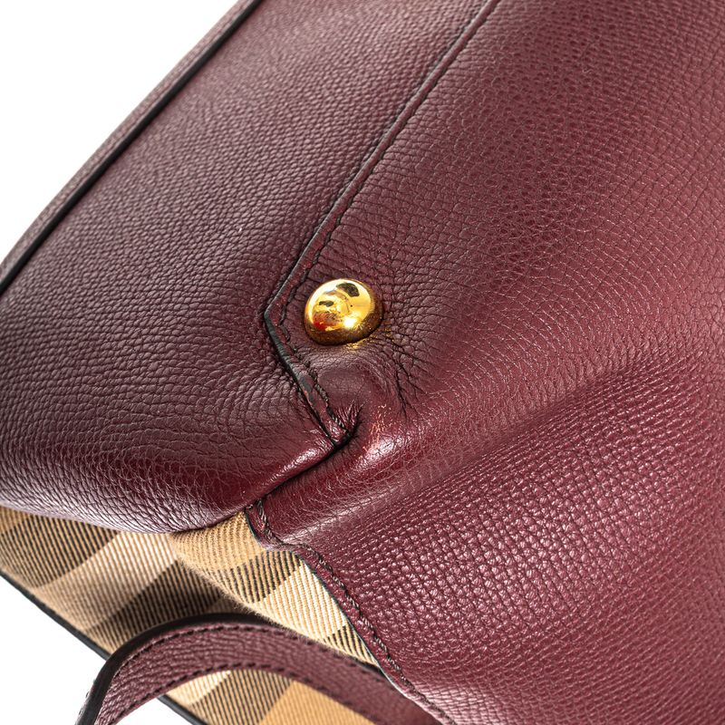 Bolsa-Burberry-Camberley-House-Check-Couro-Bordo