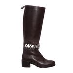 Bota-Chanel-Denim-e-Couro-Marrom