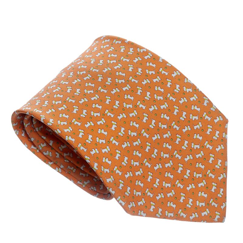 Gravata-Salvatore-Ferragamo-Estampada-Laranja