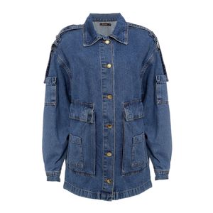 Jaqueta Mixed Jeans Alongada
