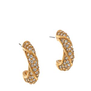 Brinco Swarovski Meia Argola Dourado e Cristais