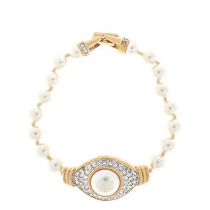 Pulseira Swarovski Vintage Esferas Peroladas e Cristais
