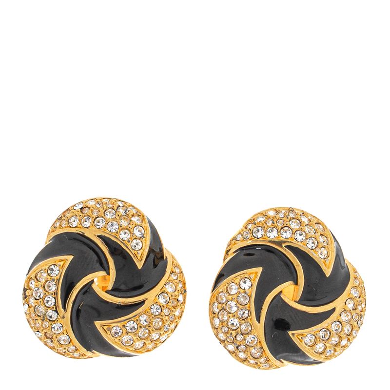 Brinco-Swarovski-Vintage-Dourado-e-Preto-