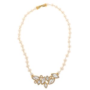 Colar Swarovski Vintage Cristal e Esferas Peroladas