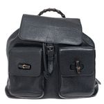 Mochila-Gucci-Bambu-Couro-Preto-