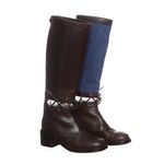 Bota-Chanel-Denim-e-Couro-Marrom
