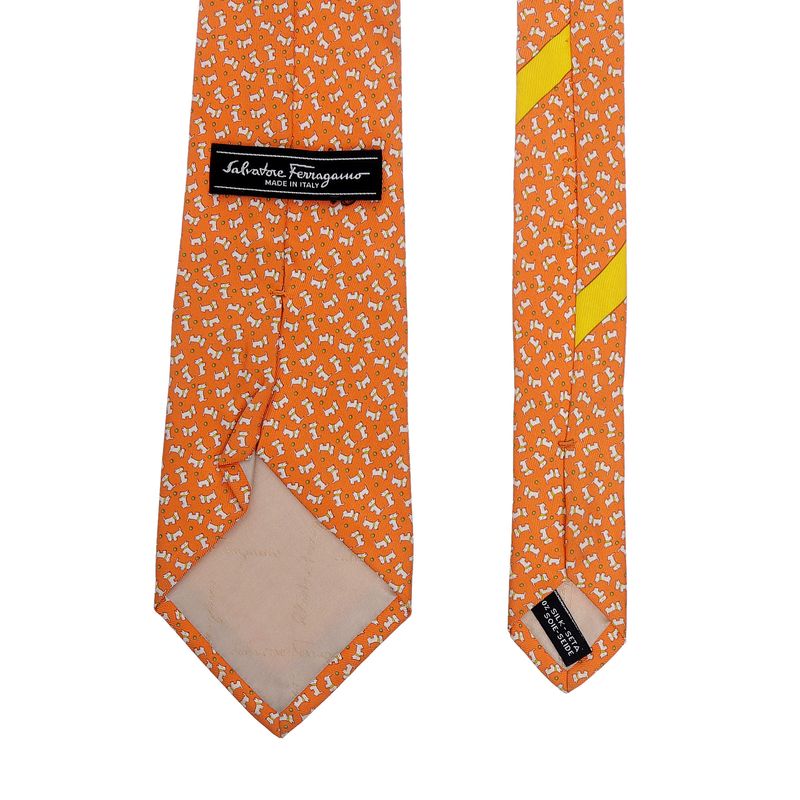Gravata-Salvatore-Ferragamo-Estampada-Laranja