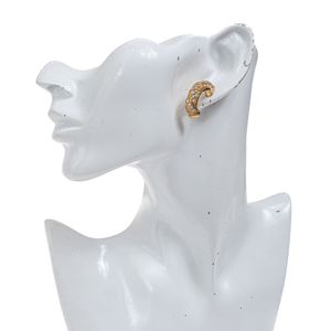 Brinco Swarovski Meia Argola Dourado e Cristais
