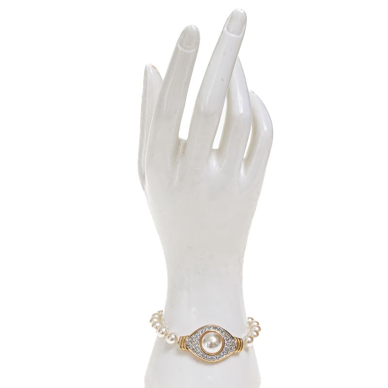 Pulseira-Swarovski-Vintage-Esferas-Peroladas-e-Cristais-