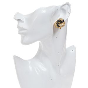 Brinco Swarovski Vintage Dourado e Preto