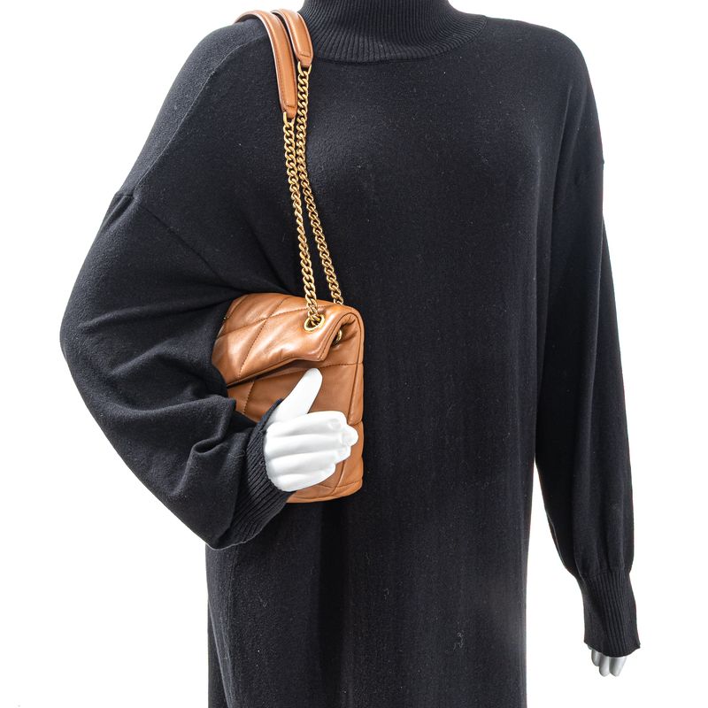 Bolsa-Saint-Laurent-Puffer-Toy-Em-Couro-Caramelo-