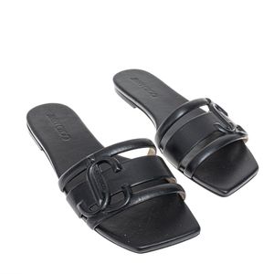 Sandália Jimmy Choo Rasteira Couro Preto