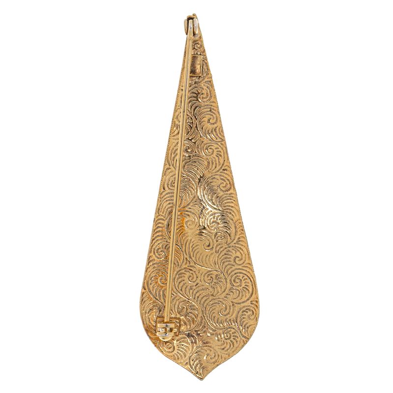 Broche-Vintage-Dourado-Marrom-e-Preto-