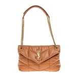 Bolsa-Saint-Laurent-Puffer-Toy-Em-Couro-Caramelo-