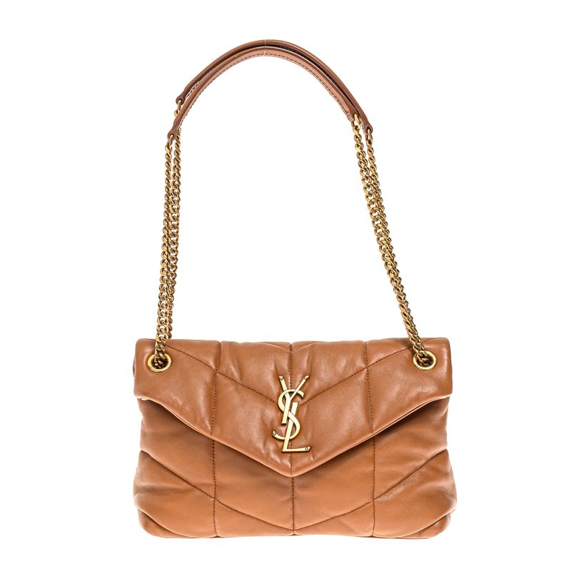 Bolsa-Saint-Laurent-Puffer-Toy-Em-Couro-Caramelo-