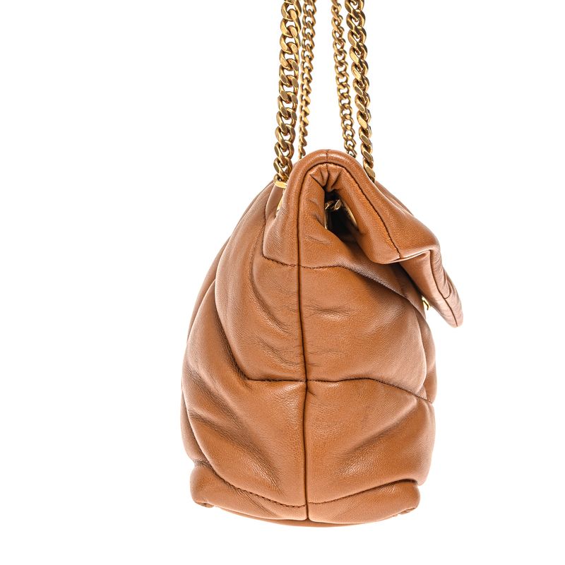 Bolsa-Saint-Laurent-Puffer-Toy-Em-Couro-Caramelo-
