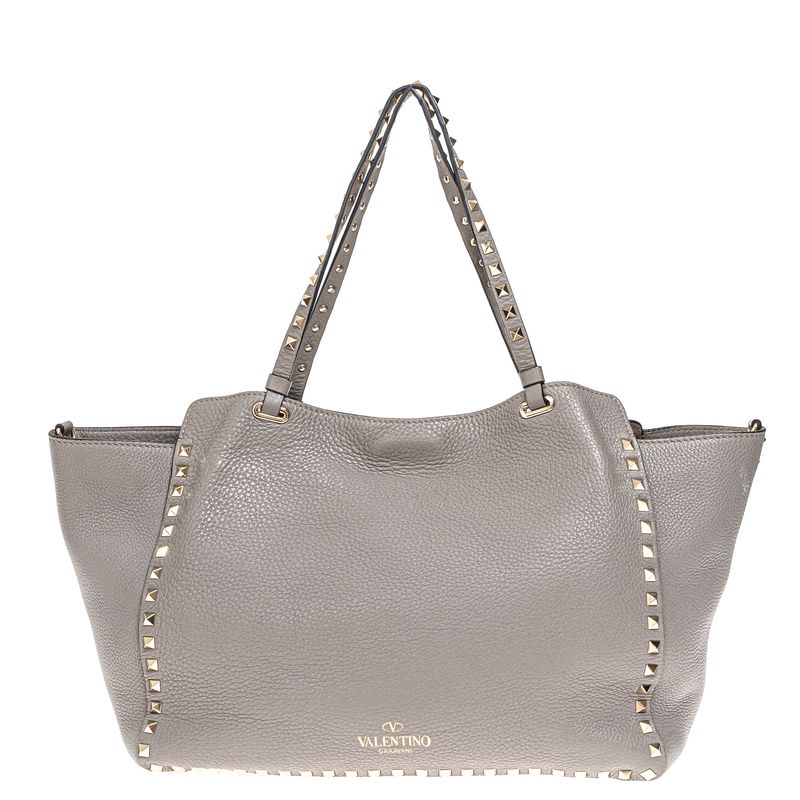 Bolsa-Valentino-Garavani-Tote-Rockstud-Cinza-