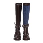 Bota-Chanel-Denim-e-Couro-Marrom