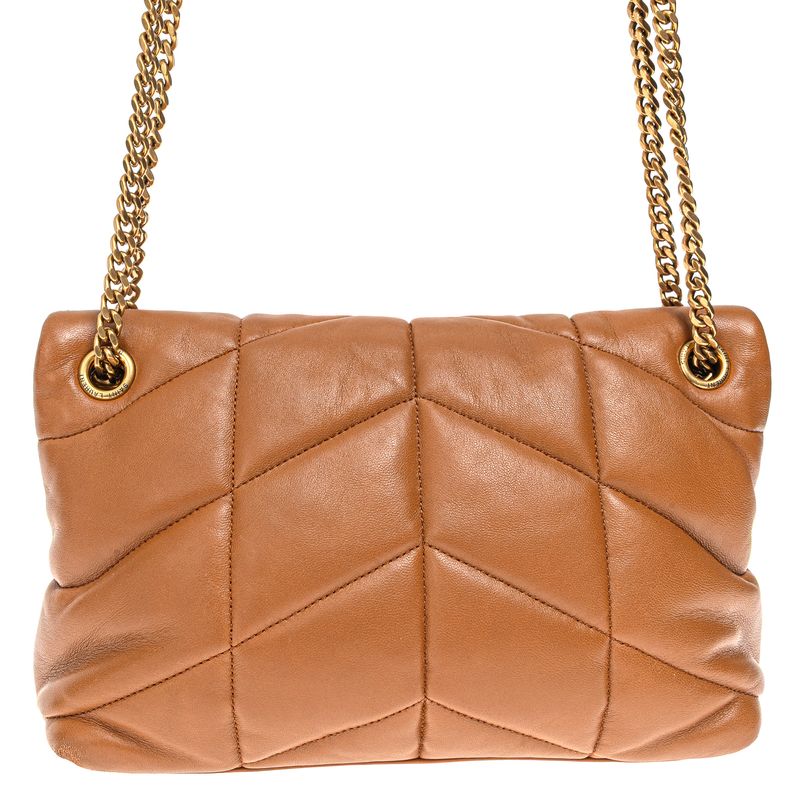 Bolsa-Saint-Laurent-Puffer-Toy-Em-Couro-Caramelo-