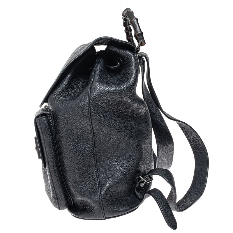 Mochila-Gucci-Bambu-Couro-Preto-