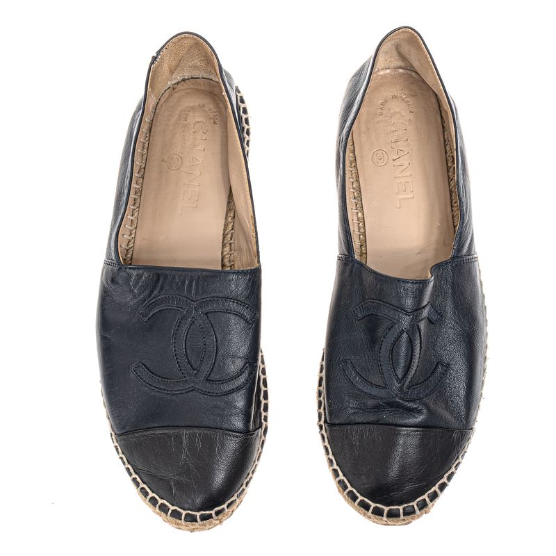 Espadrille-Chanel-CC-Couro-Preto-