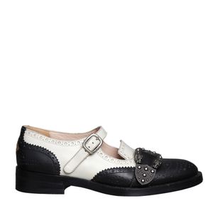 Sapato Gucci Oxford Recortes Couro Preto