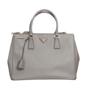 Bolsa Prada Galleria Couro Saffiano Grande Cinza