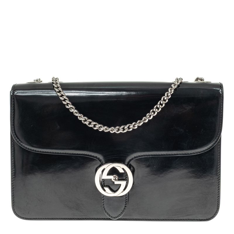 Bolsa-Gucci-Interlocking-Preta-