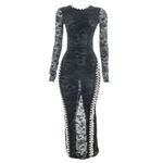 Vestido-Alessandra-Rich-Rendado-Preto