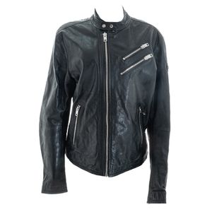 Jaqueta Diesel Oversized Couro Preta