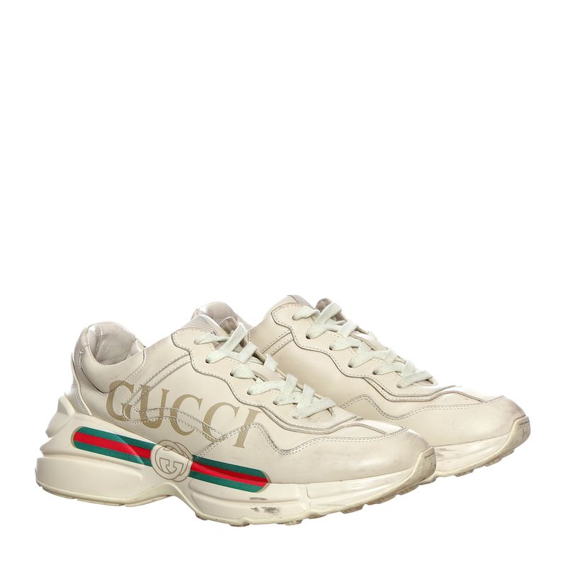 Tenis-Gucci-Rhyton-GG-Interlocking-Creme