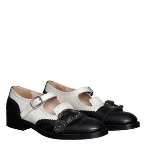 Sapato Gucci Oxford Recortes Couro Preto