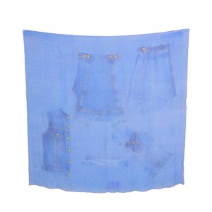 Lenço Christian Dior Seda Azul