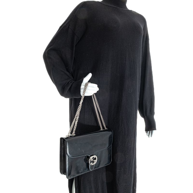 Bolsa-Gucci-Interlocking-Preta-