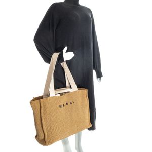 Bolsa Marni Tote Ráfia Bege