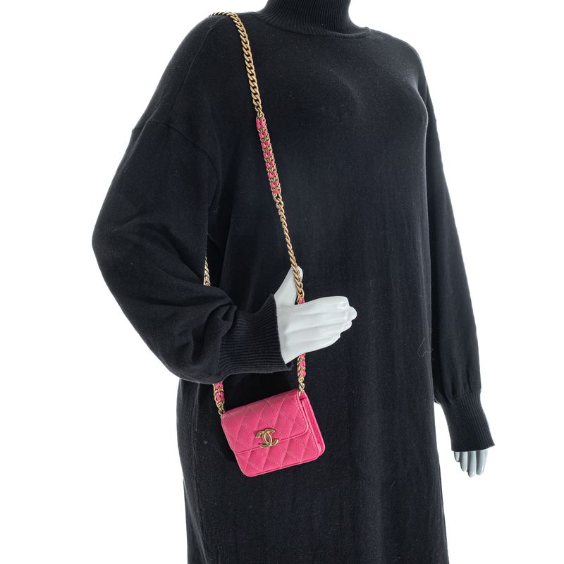Bolsa-Chanel-Micro-Matelasse-Rosa