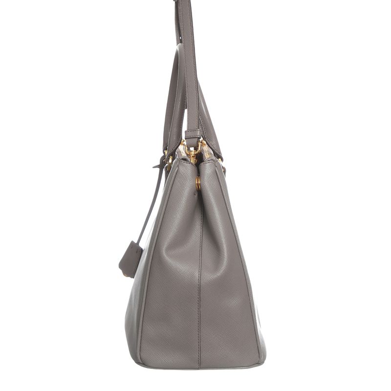 Bolsa-Prada-Galleria-Couro-Saffiano-Grande-Cinza