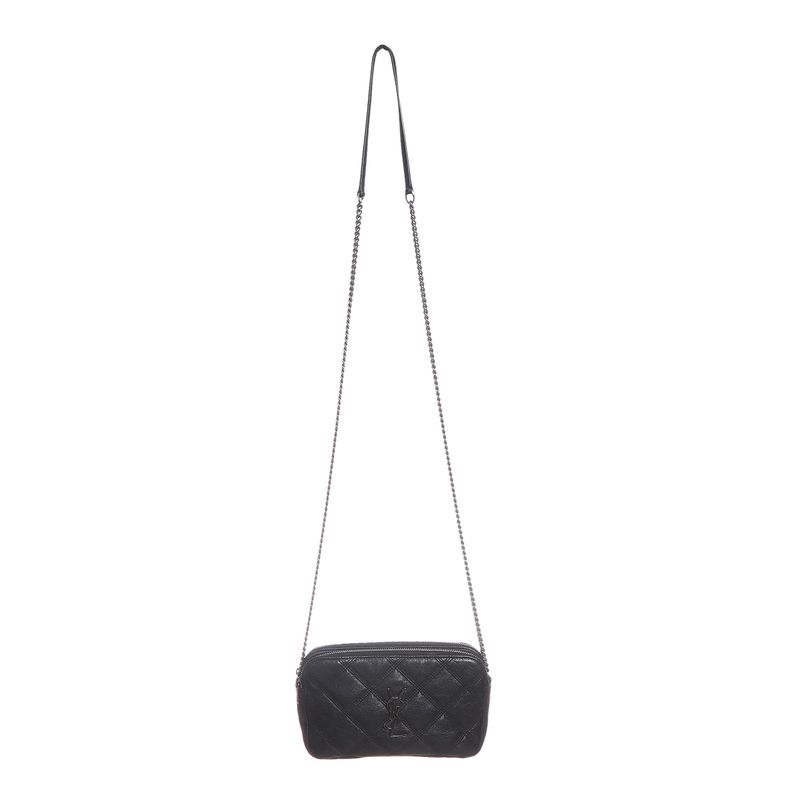 Bolsa-Saint-Laurent-Quilted-Becky-Mini-Camera-Preta