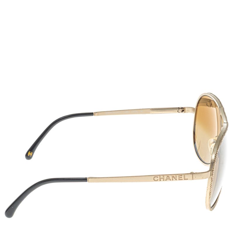 Oculos-Chanel-Metal-Dourado-e-Lente-Marrom
