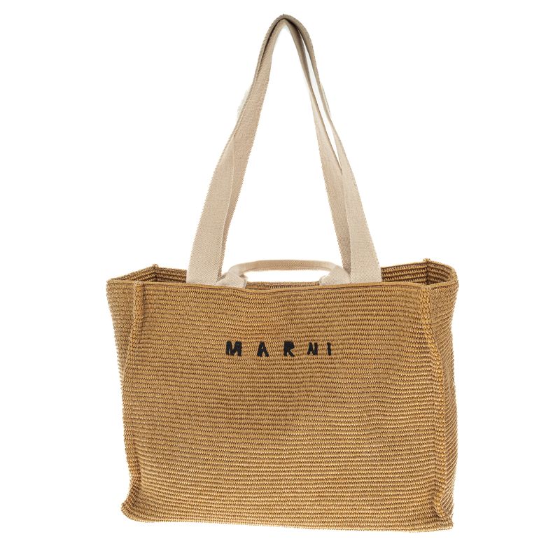 Bolsa-Marni-Tote-Rafia-Bege-