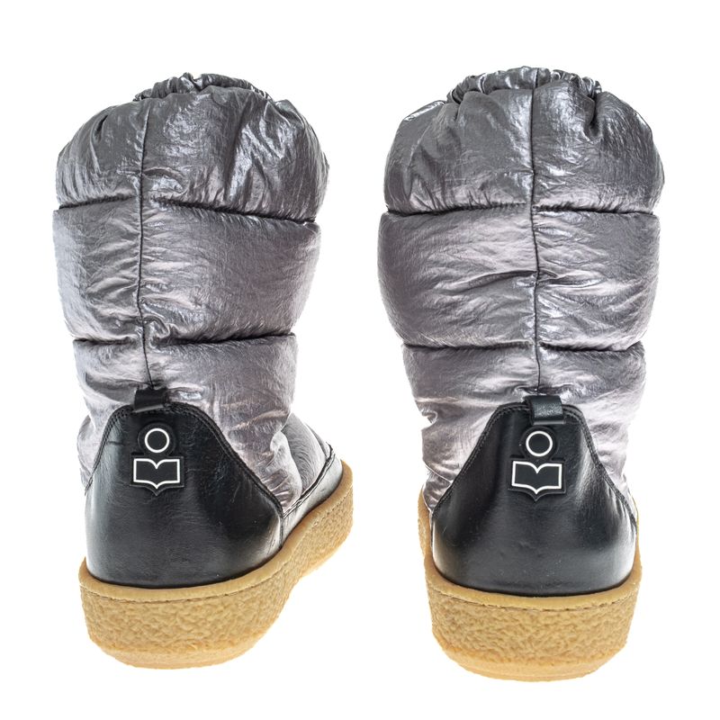 Bota-Isabel-Marant-Puffer-Prateada-