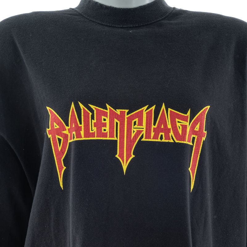 Camiseta-Balenciaga-Destroyed-Logo-Preta