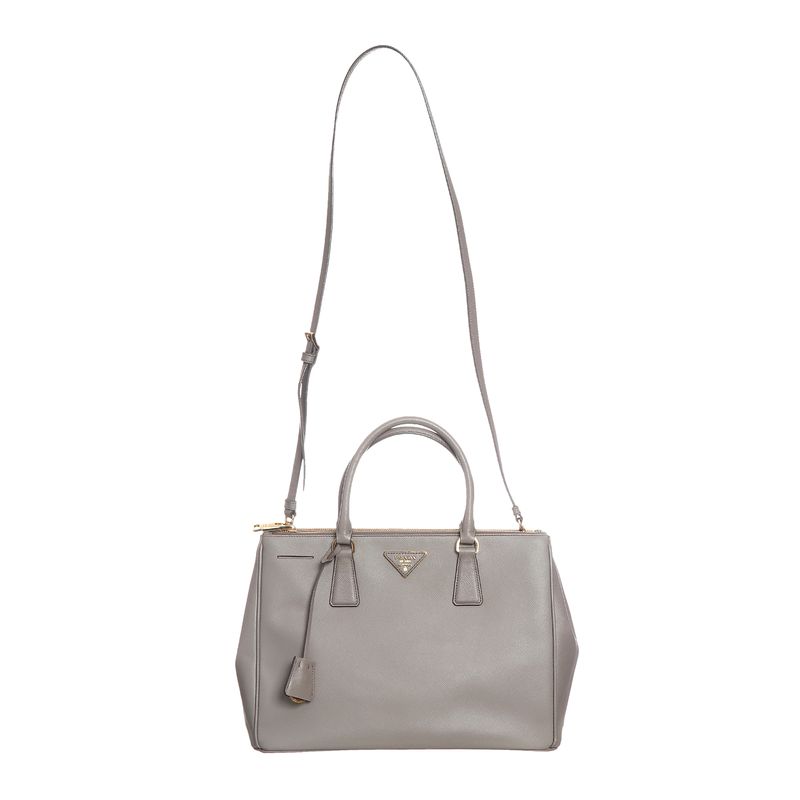 Bolsa-Prada-Galleria-Couro-Saffiano-Grande-Cinza