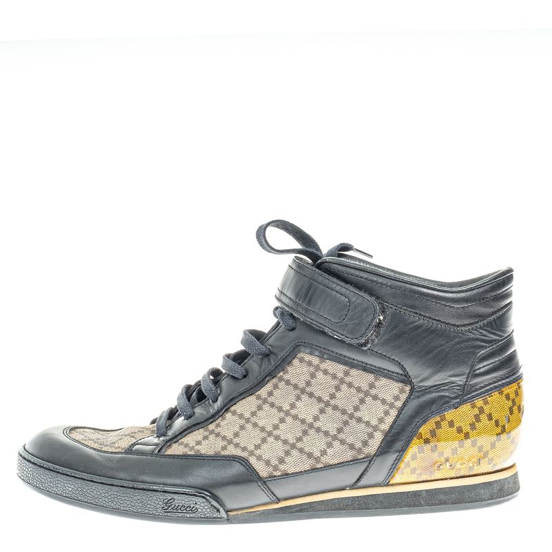 Tenis-Gucci-Couro-Estampado-e-Preto-