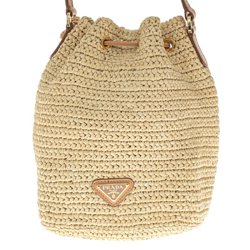 Bolsa-Prada-Bucket-Logo-Rafia-e-Couro