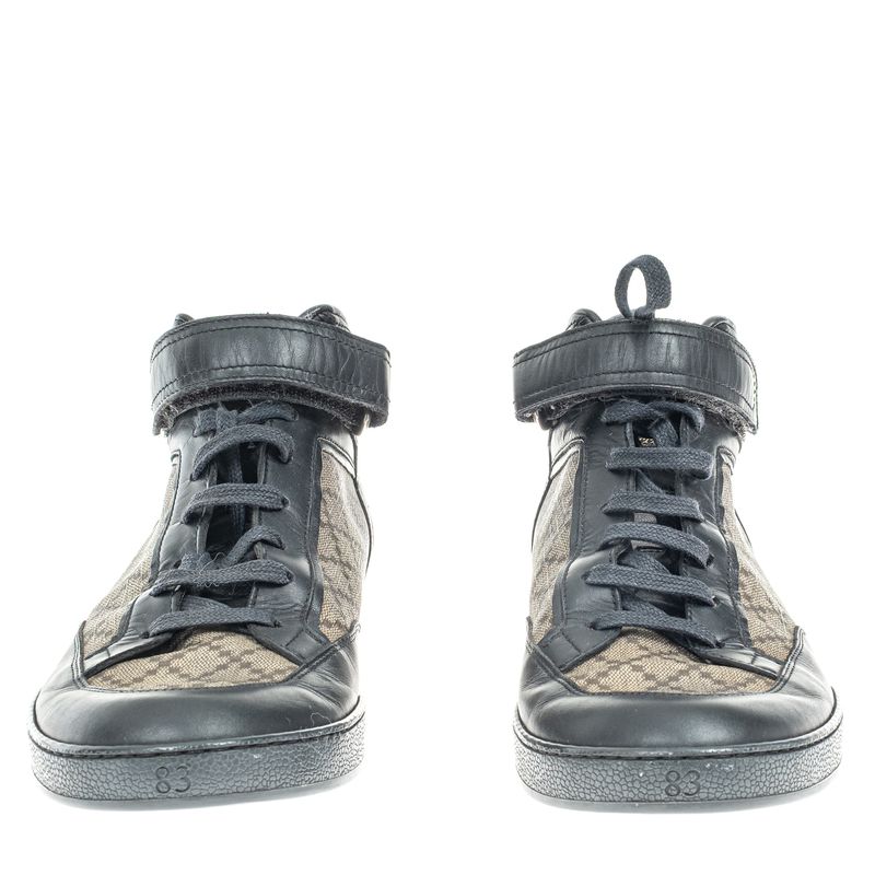 Tenis-Gucci-Couro-Estampado-e-Preto-