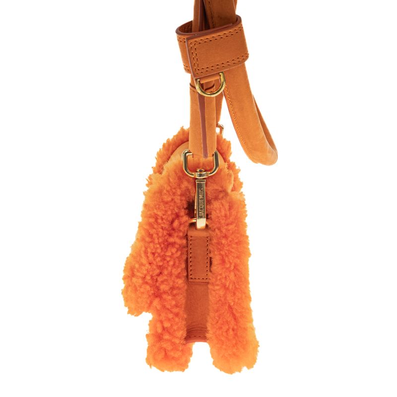 Bolsa-Jacquemus-Le-Rond-Shearling-Laranja