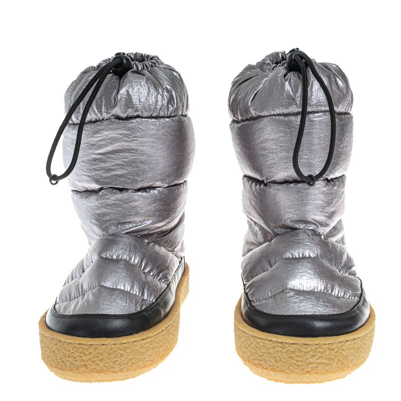 Bota-Isabel-Marant-Puffer-Prateada-