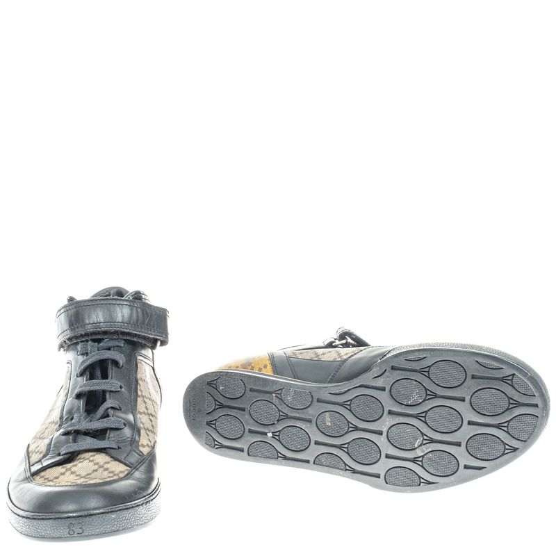 Tenis-Gucci-Couro-Estampado-e-Preto-