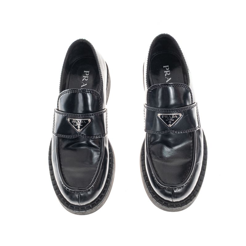 Mocassim-Prada-Chocolate-Couro-Preto-